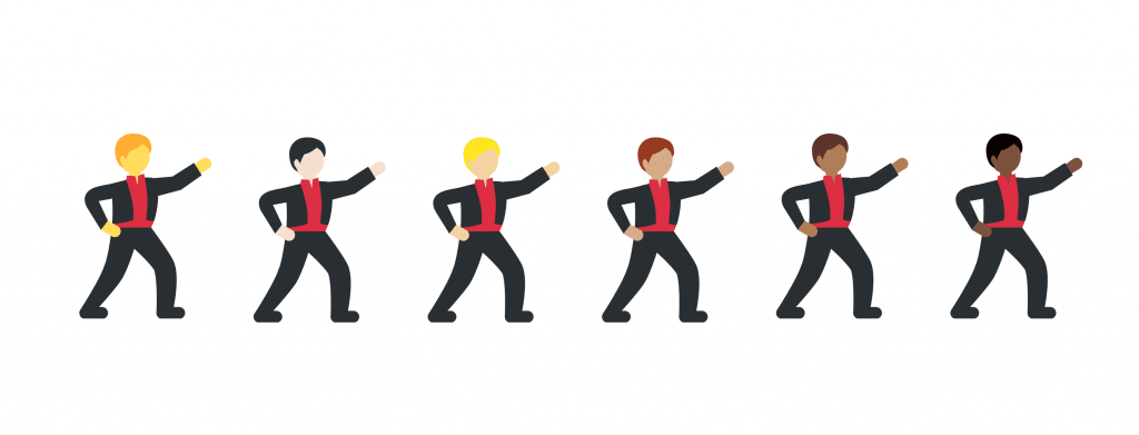 Emoji day features emojis that have a human appearance (and visible skin) also support skin tone modifiers.