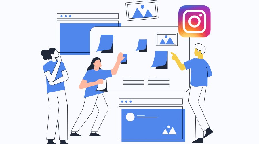 Illustration comparing organic and paid Instagram carousels