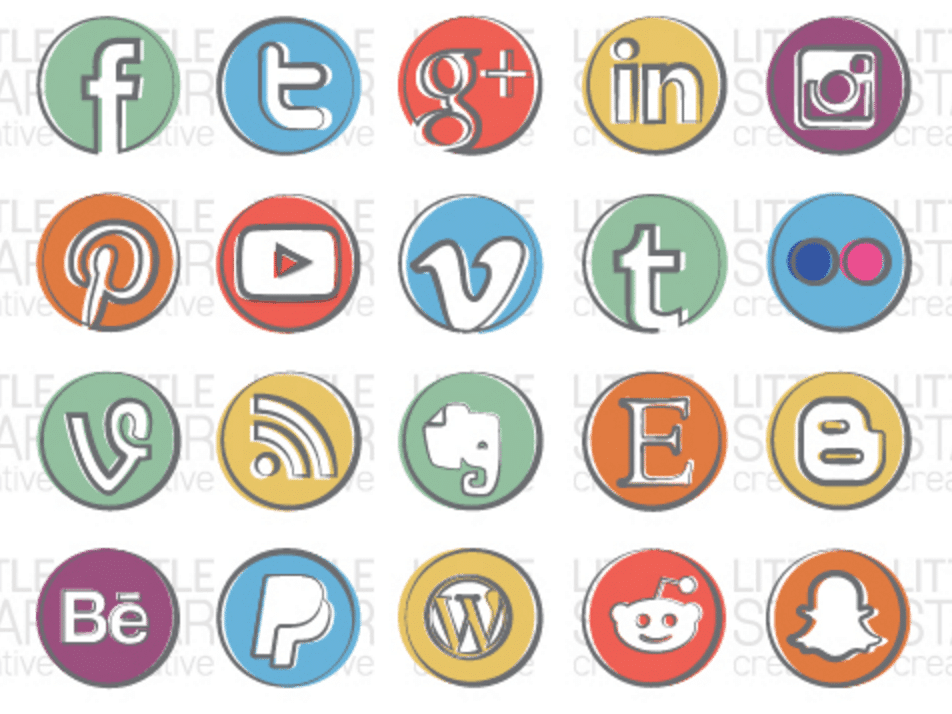 Examples of Retro Social Media Icons
