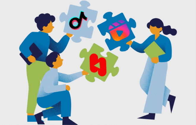 TikTok vs. Instagram Reels vs. YouTube Shorts comparison showing audience reach, algorithm behavior, creation tools, and monetization features in 2025.
