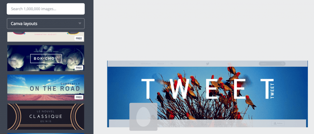 Example of Canva's Twitter headers template